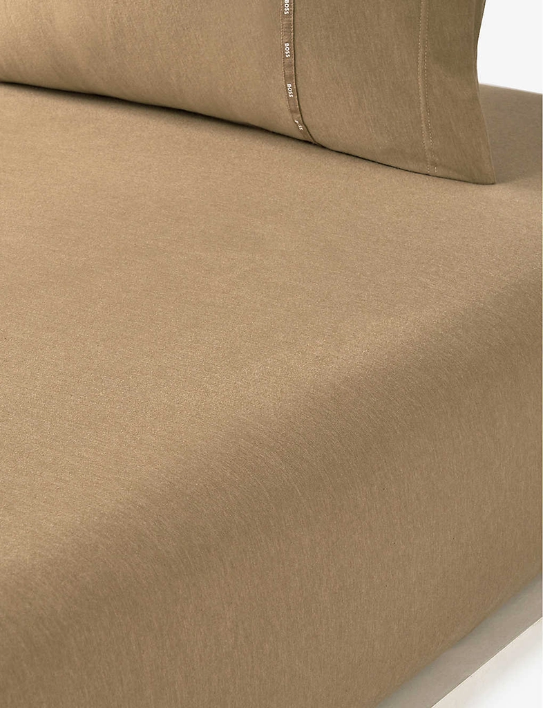 Hugo Boss Camel Sense Cotton and Modal-blend Fitted Sheet 90cm X 200cm King